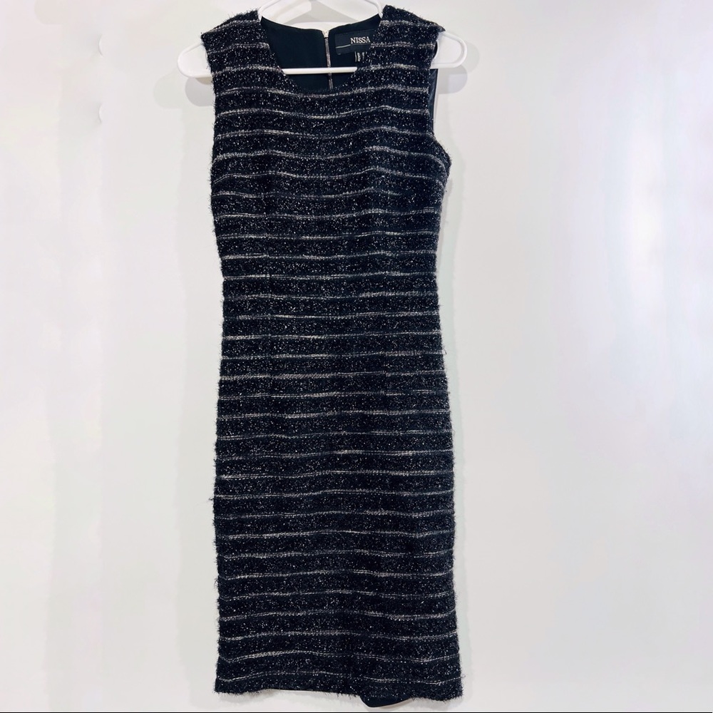 NEW Nissa Black Embellishments Sleeveless Dress